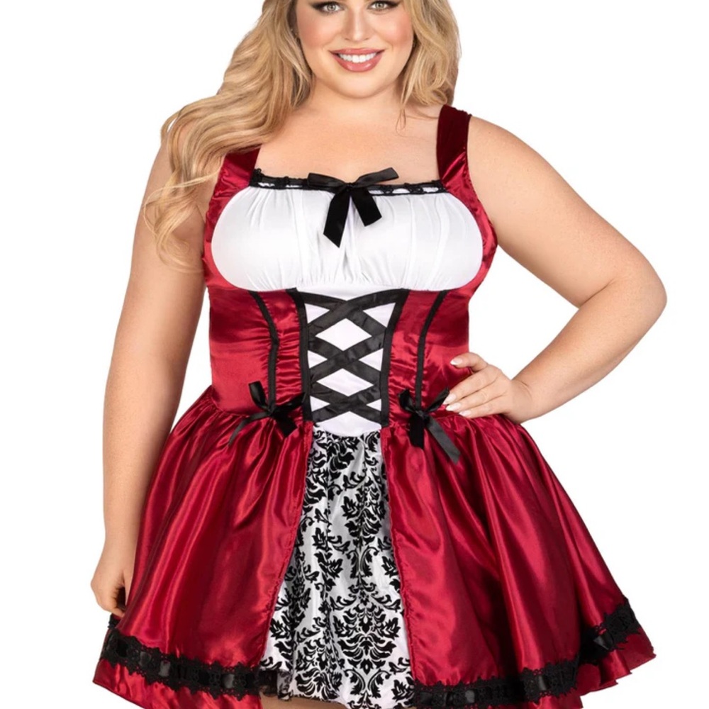 Leg Avenue Gothic Red Riding Hood Costume 1X/2X 2 Piece Dress & Cape 85230X